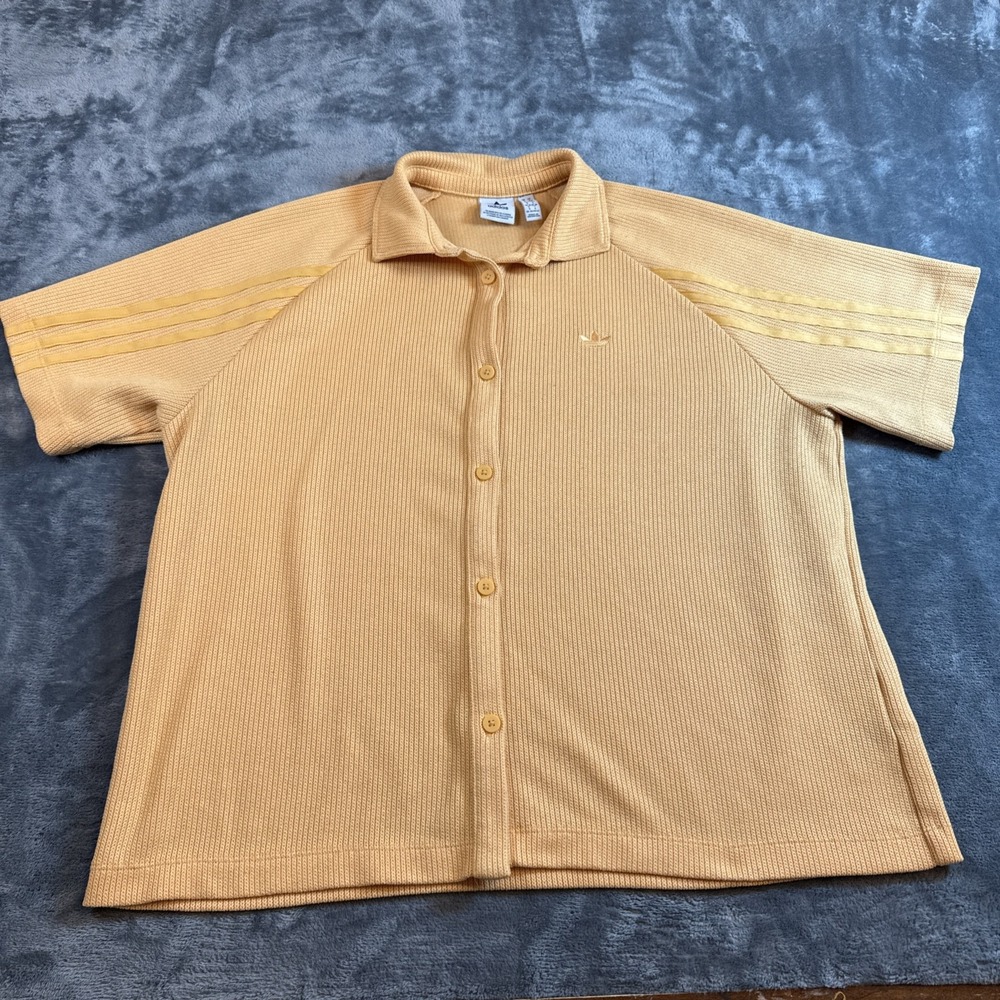 adidas Originals Fashion Knitted Loose Shirt IS2328 Orange Women Size S